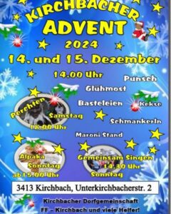 Mehr über den Artikel erfahren Kirchbacher Advent 2024