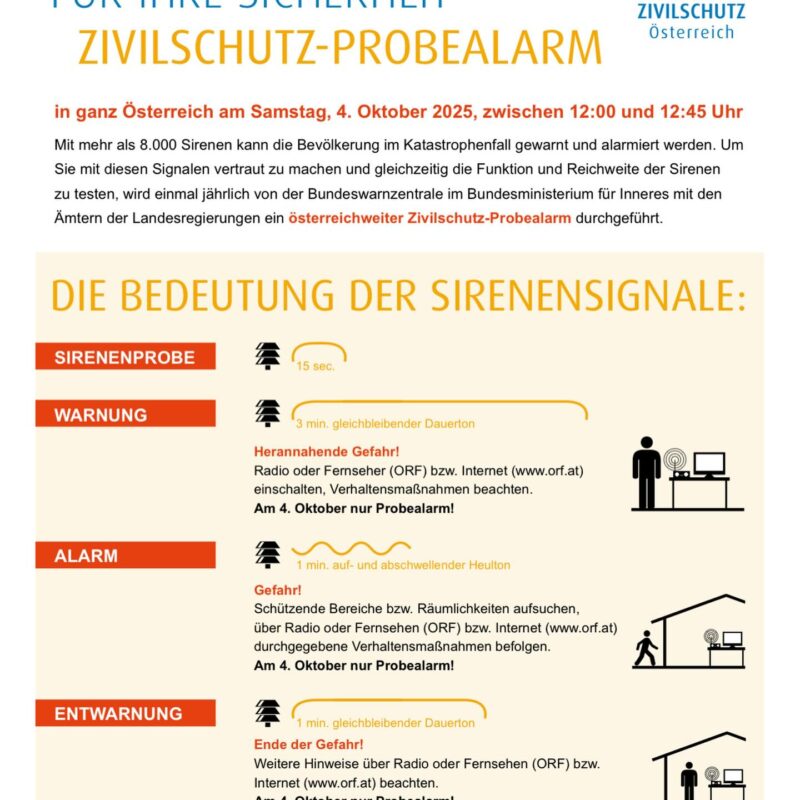 Zivilschutz Probealarm
